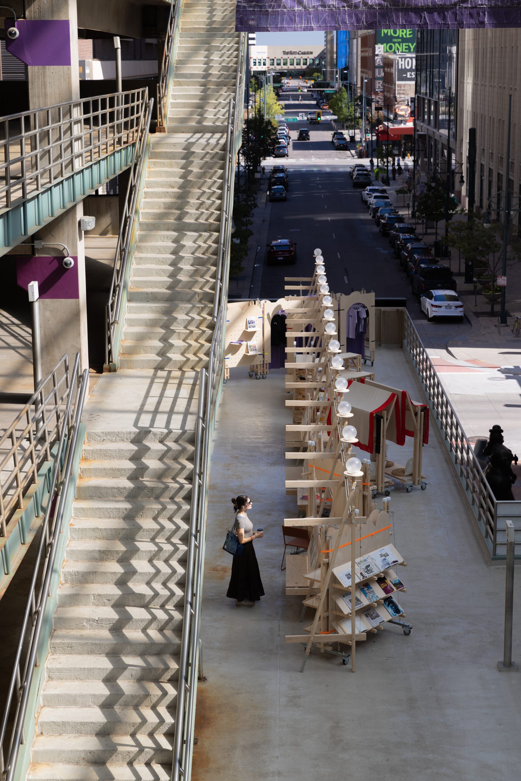 Elevated view along the installations beside the stair, Parts of Common