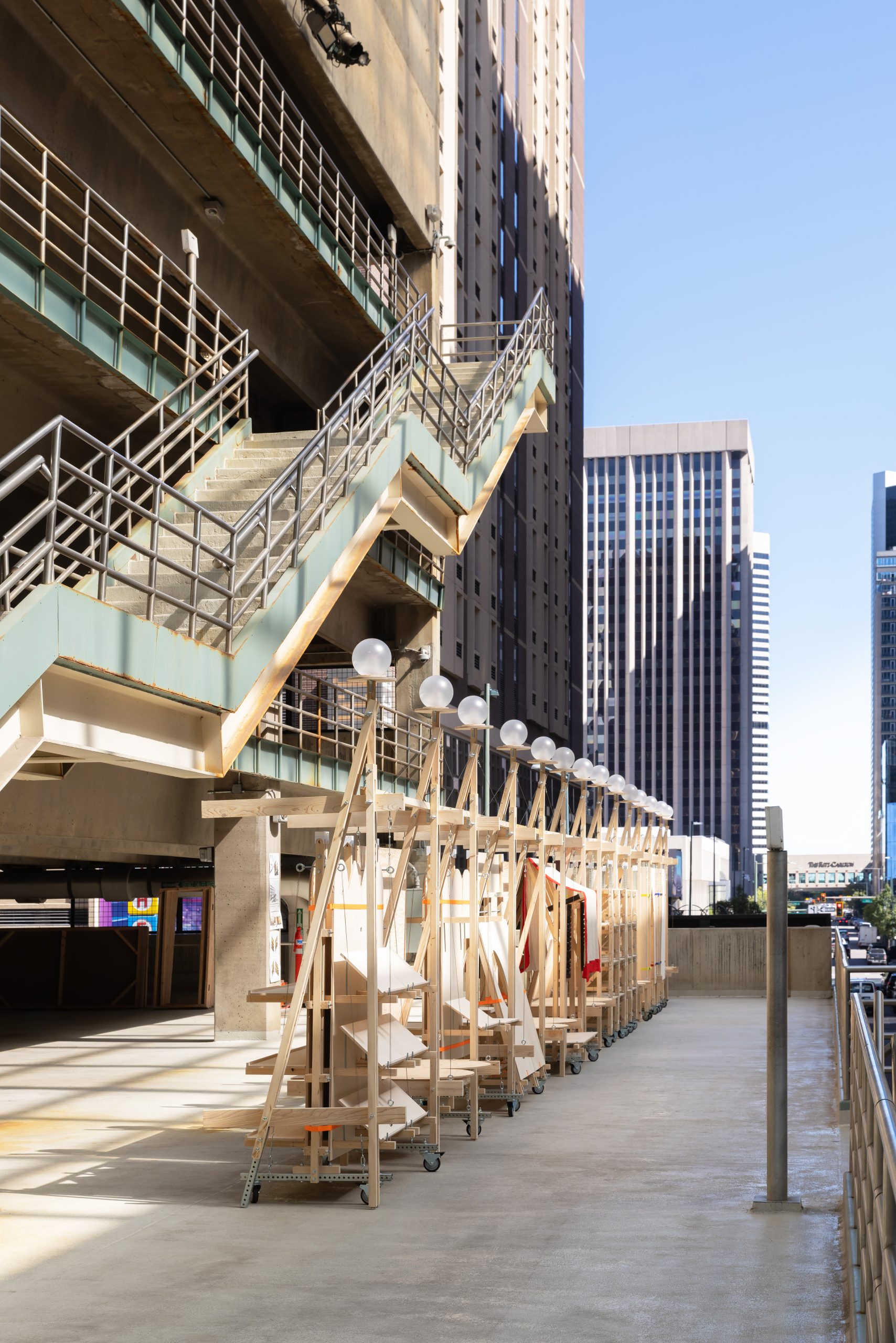 Street-side view of the installation beneath the stairs, Parts of Common