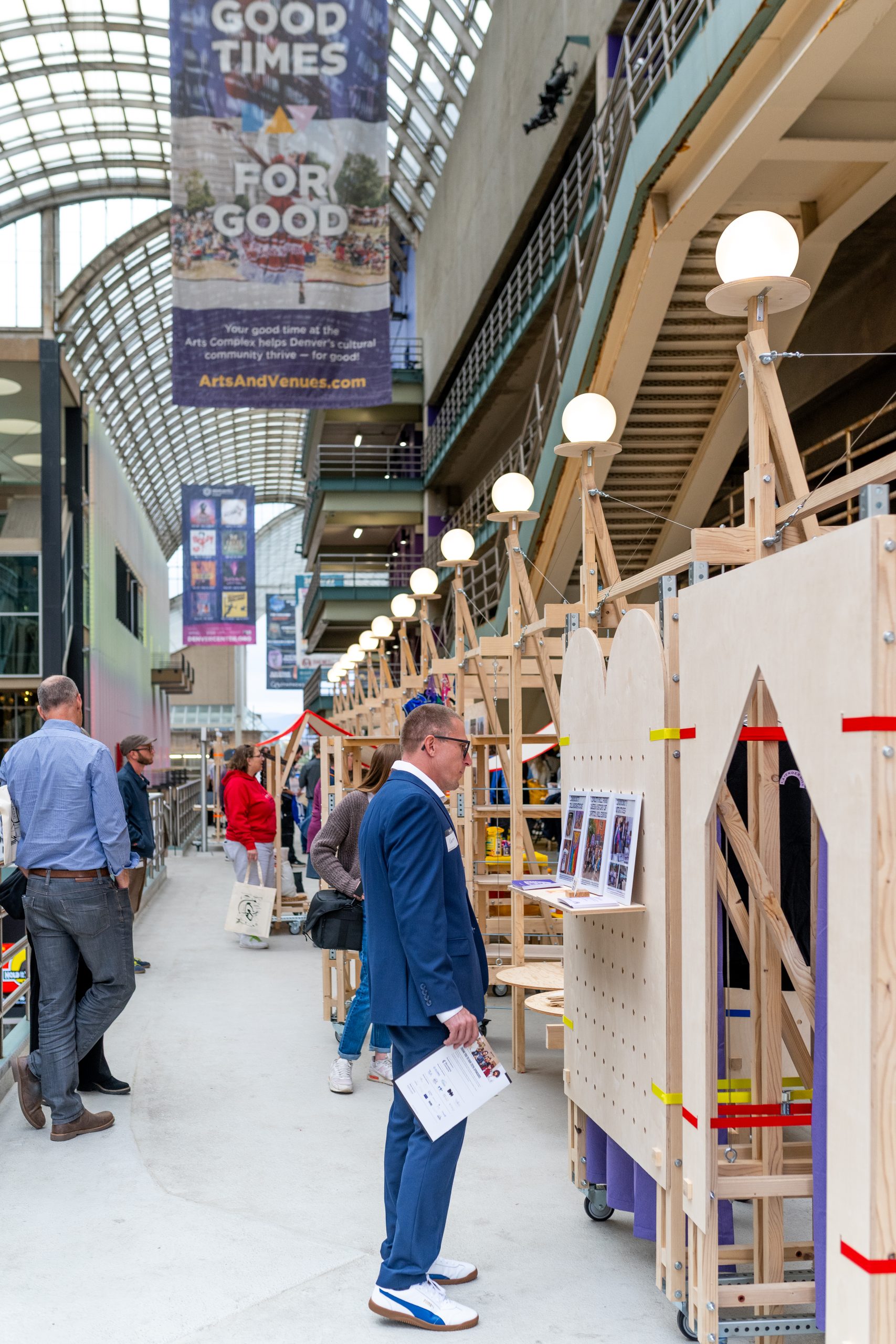 Visitors exploring the installations, Parts of Common