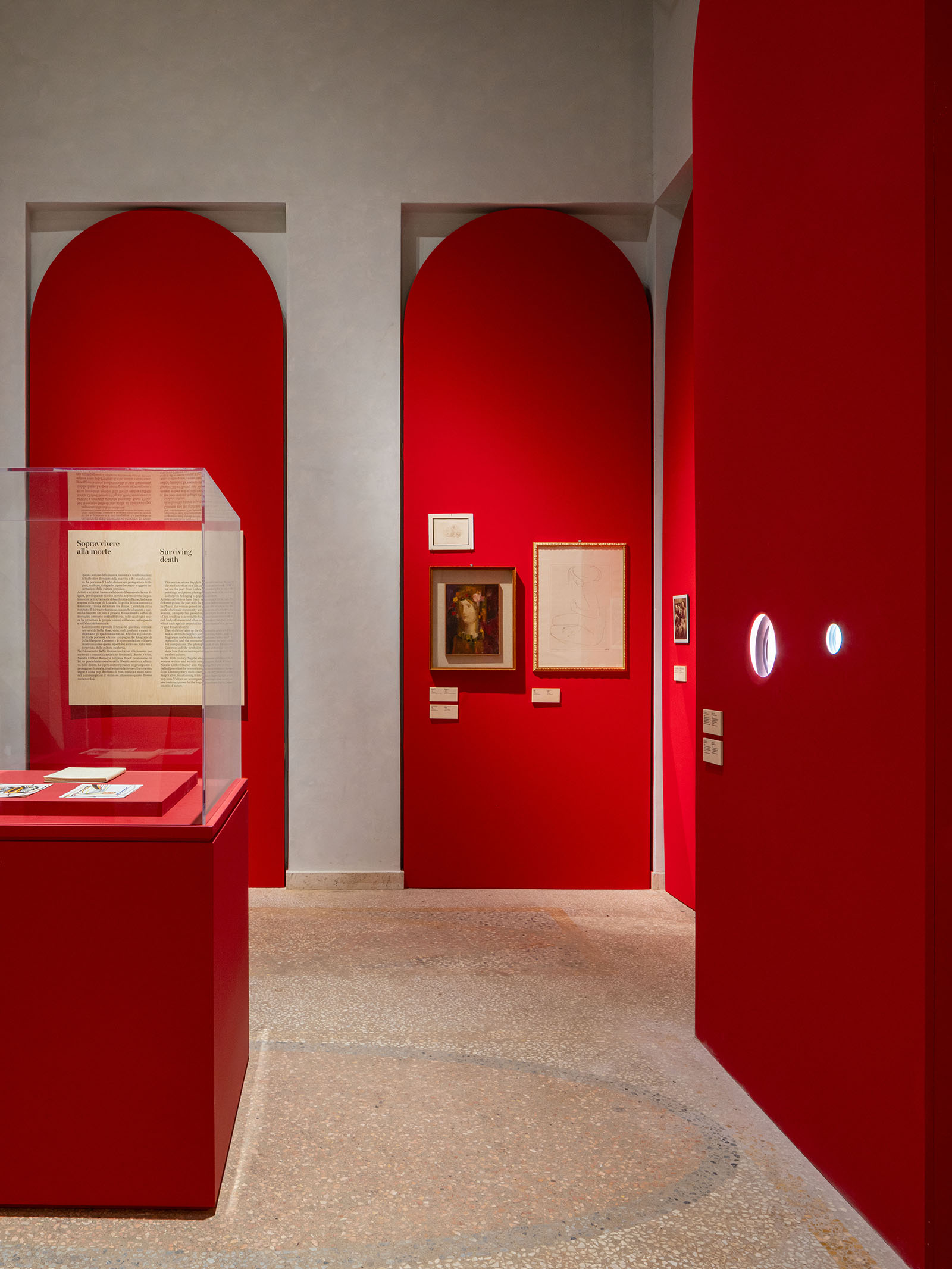 Sappho exhibition design by Alvisi Kirimoto at the Farnese Aviaries