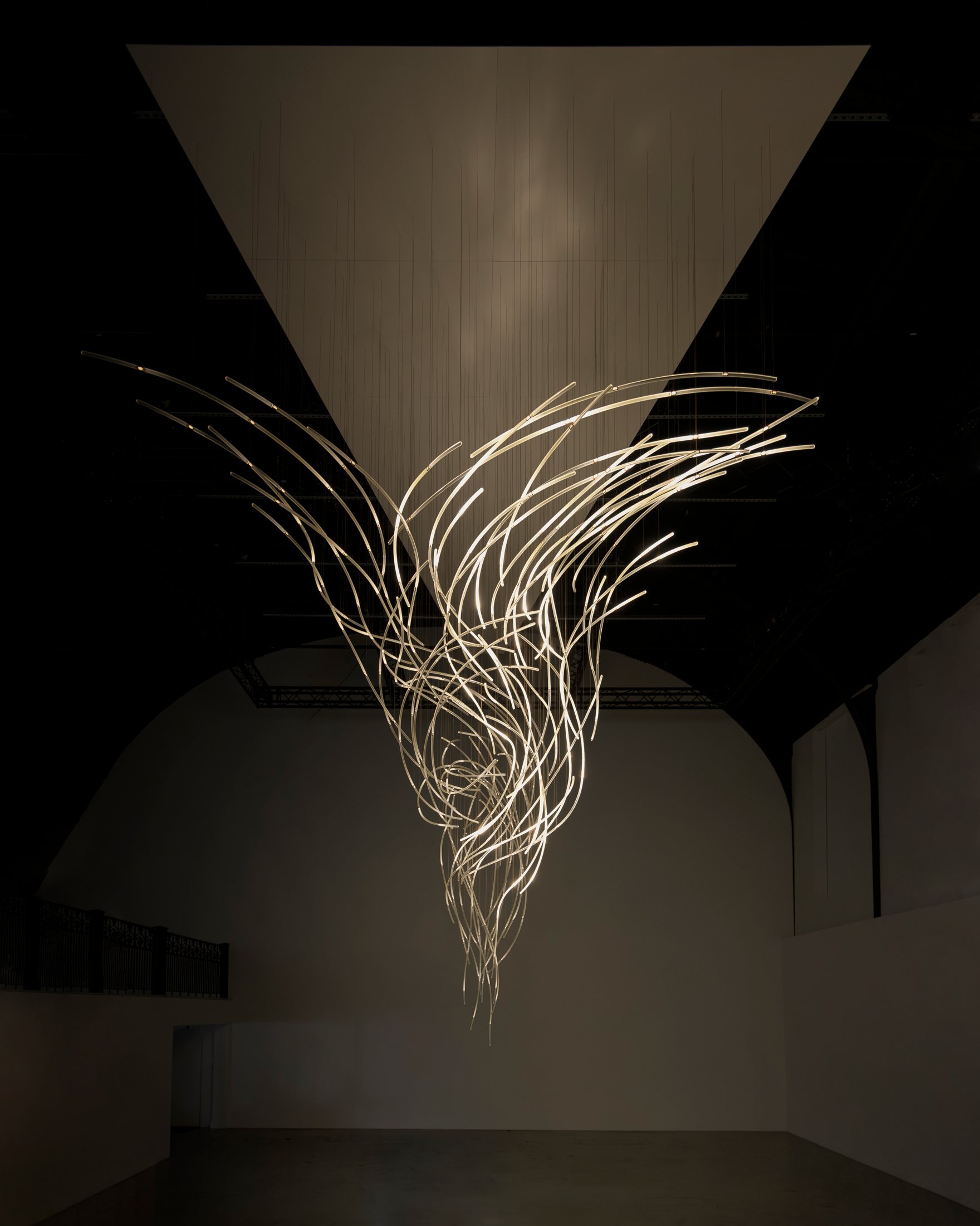 End view of the branching glass form of Aeolus
