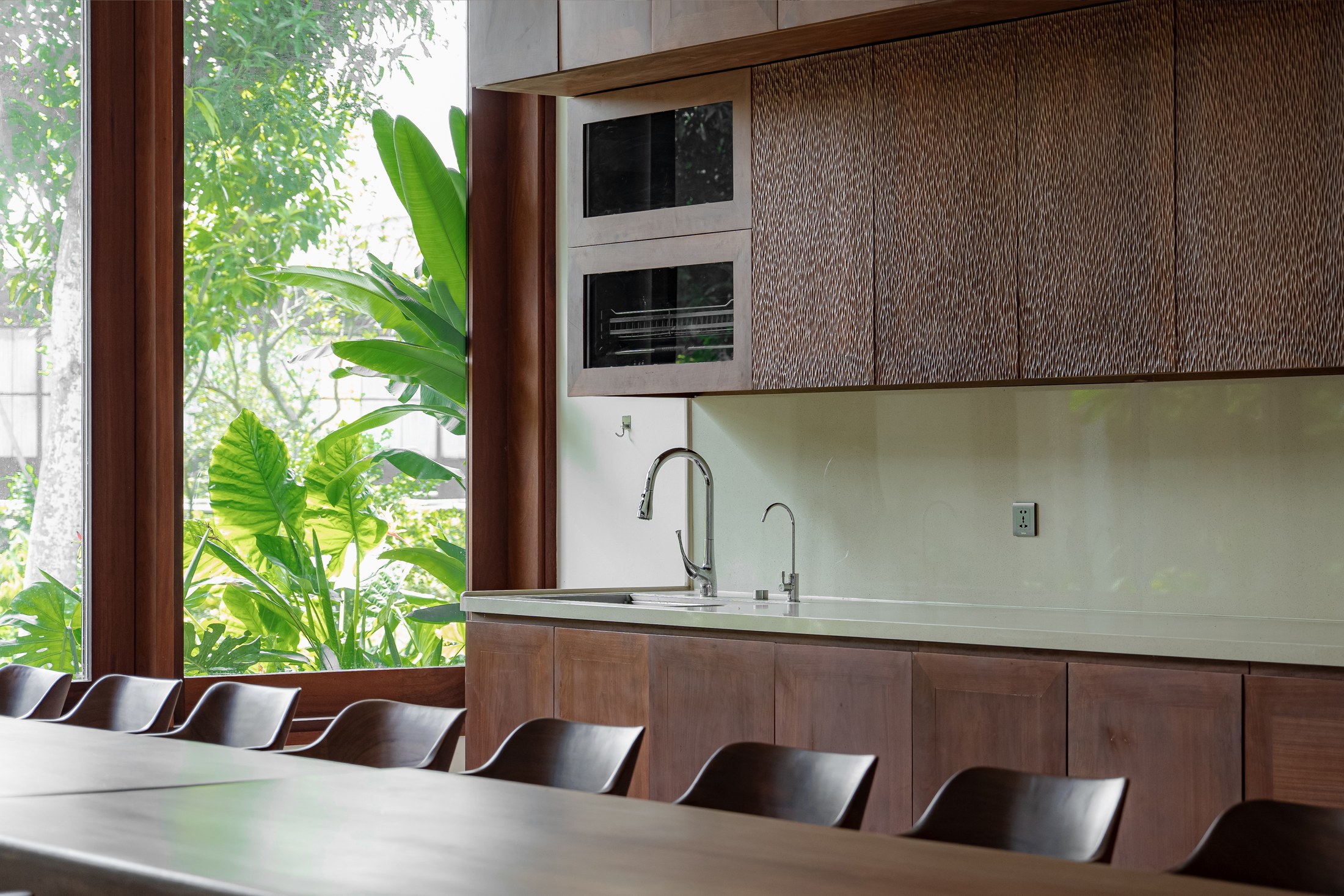 Interior and timber detailing at Hong Tien Garden Villa by COTAM Studio