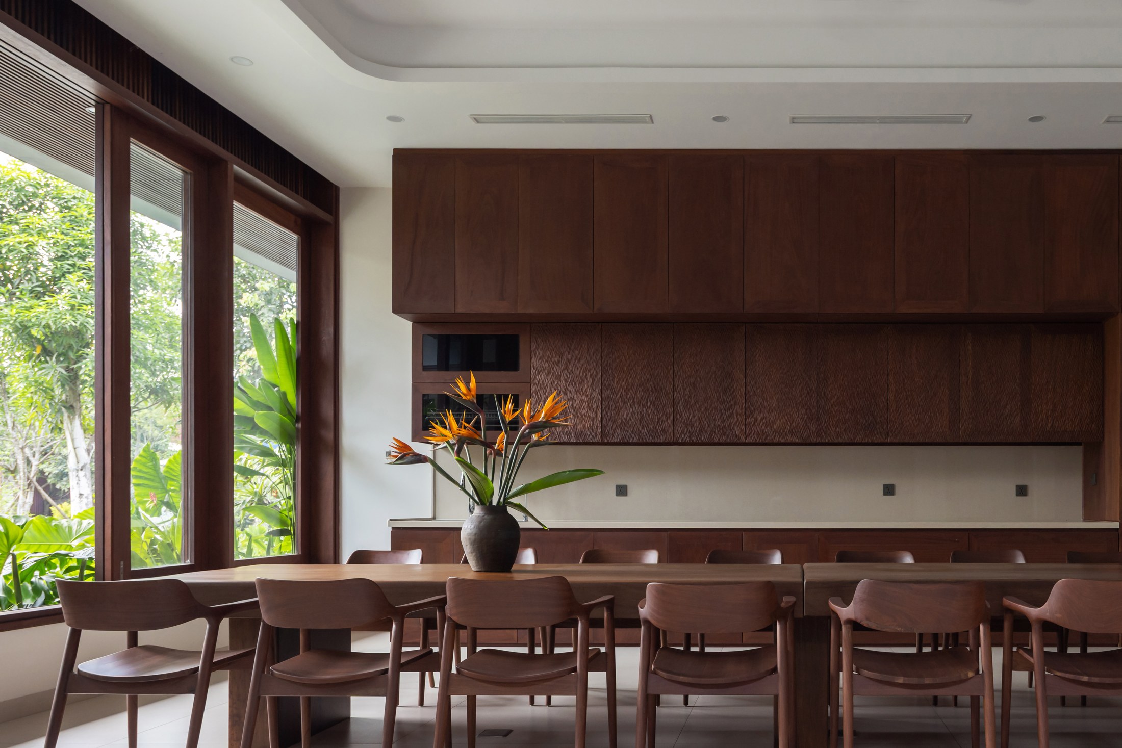 Interior and timber detailing at Hong Tien Garden Villa by COTAM Studio