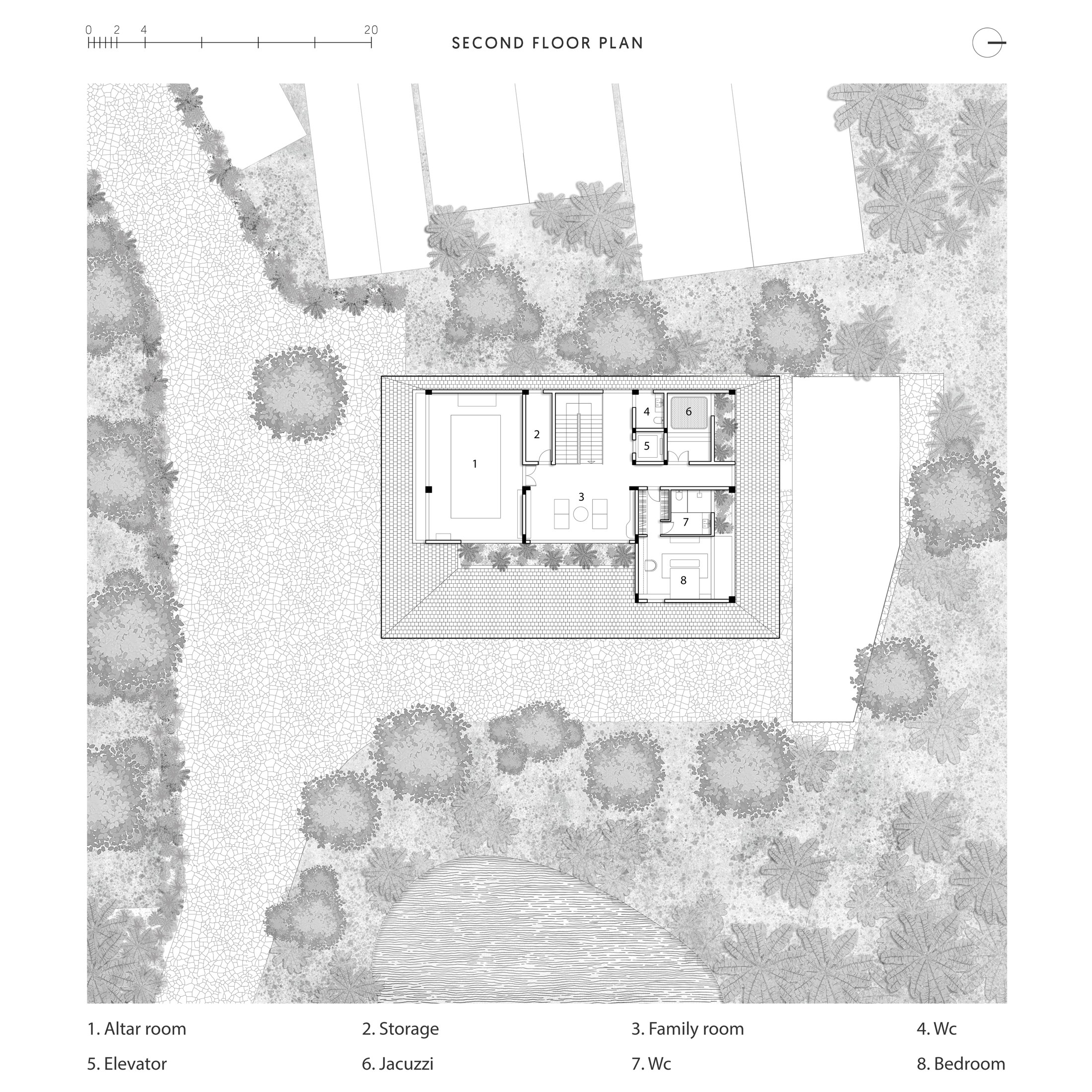 Architectural drawing of Hong Tien Garden Villa by COTAM Studio