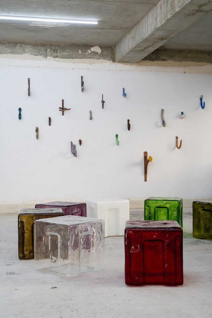 6:AM Batch glass stools exhibited at Paris Internationale 2026