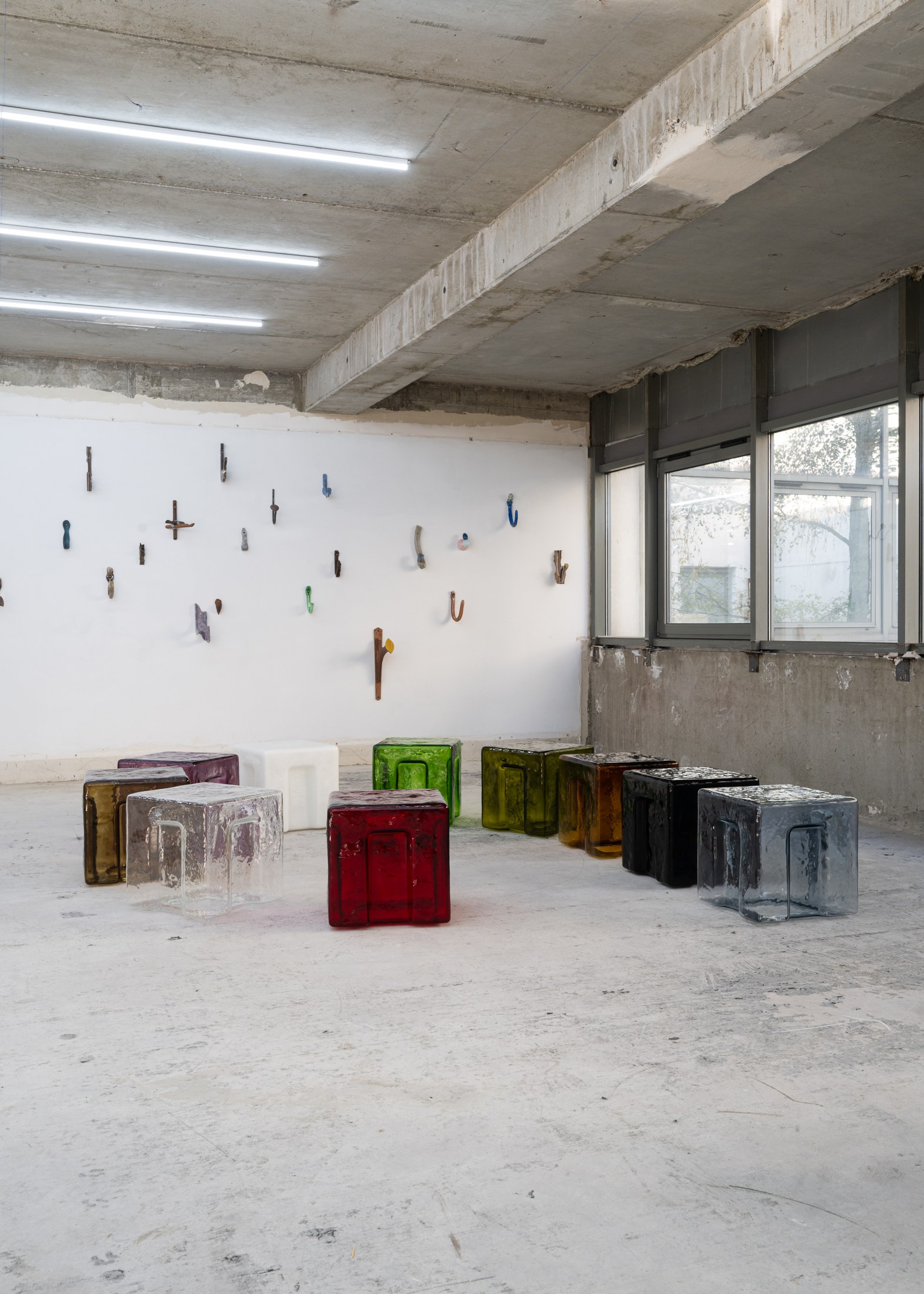 6:AM Batch glass stools exhibited at Paris Internationale 2026