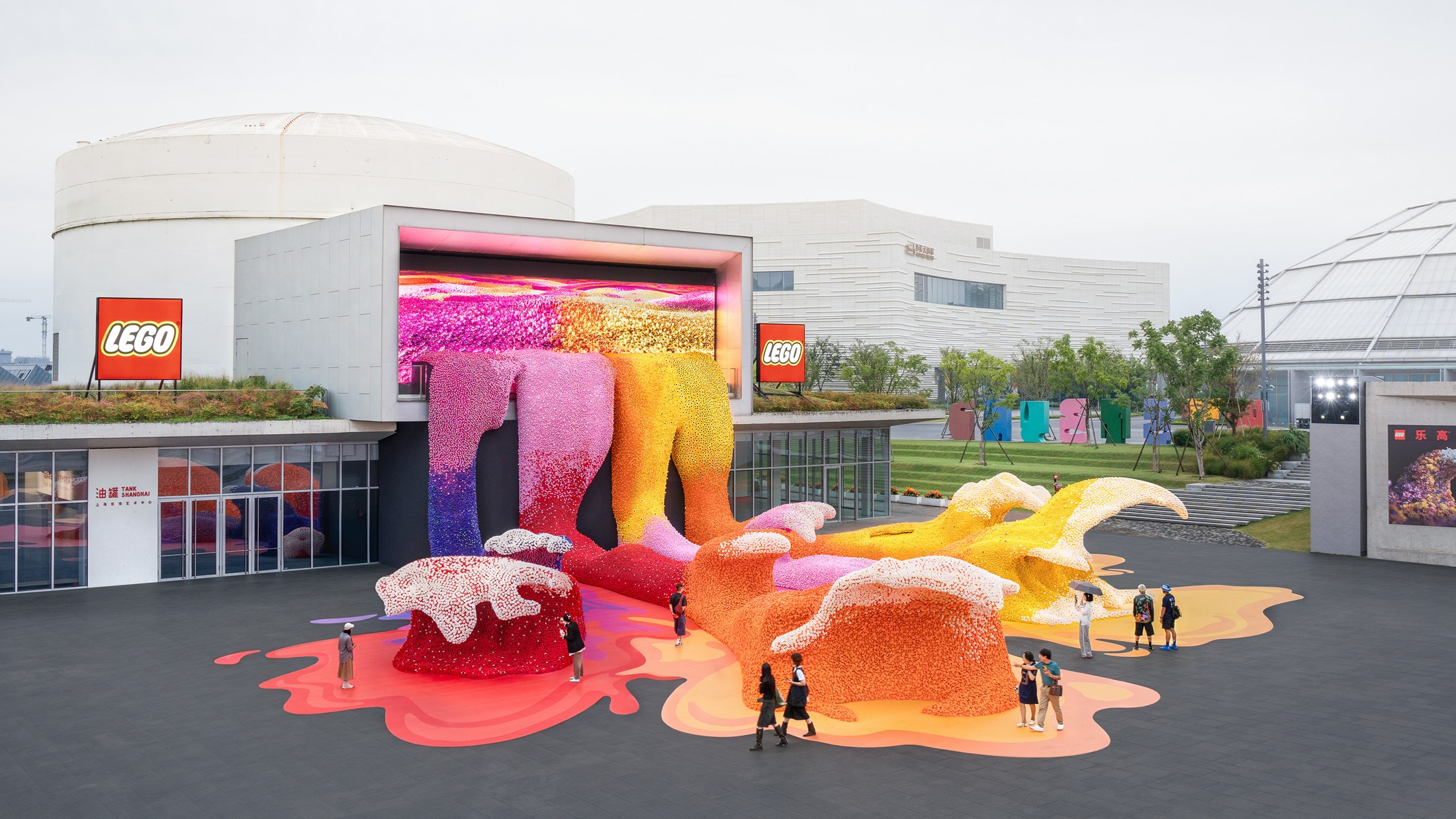 LEGO Bloom Exhibition entrance and botanical installation at TANK Shanghai