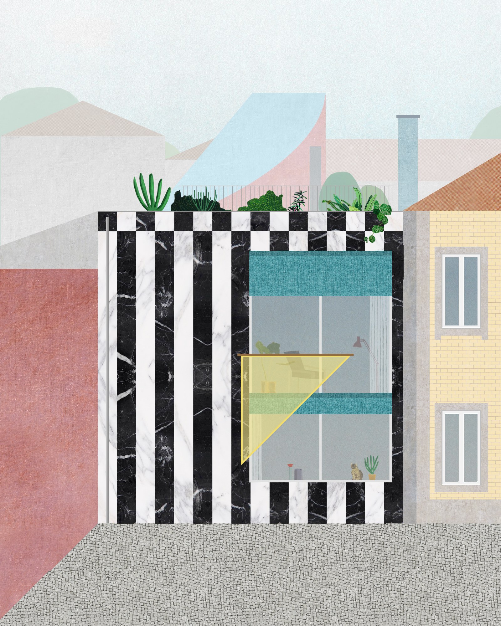 ext collage at House around a column by fala