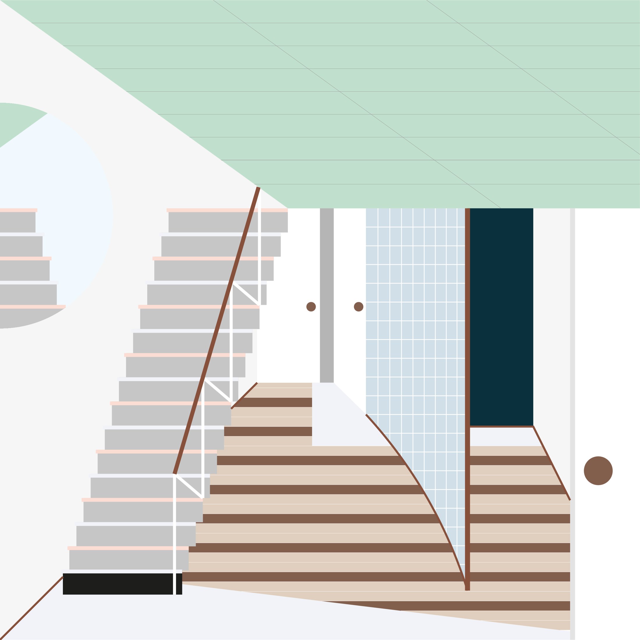 int flat perspective at House around a column by fala