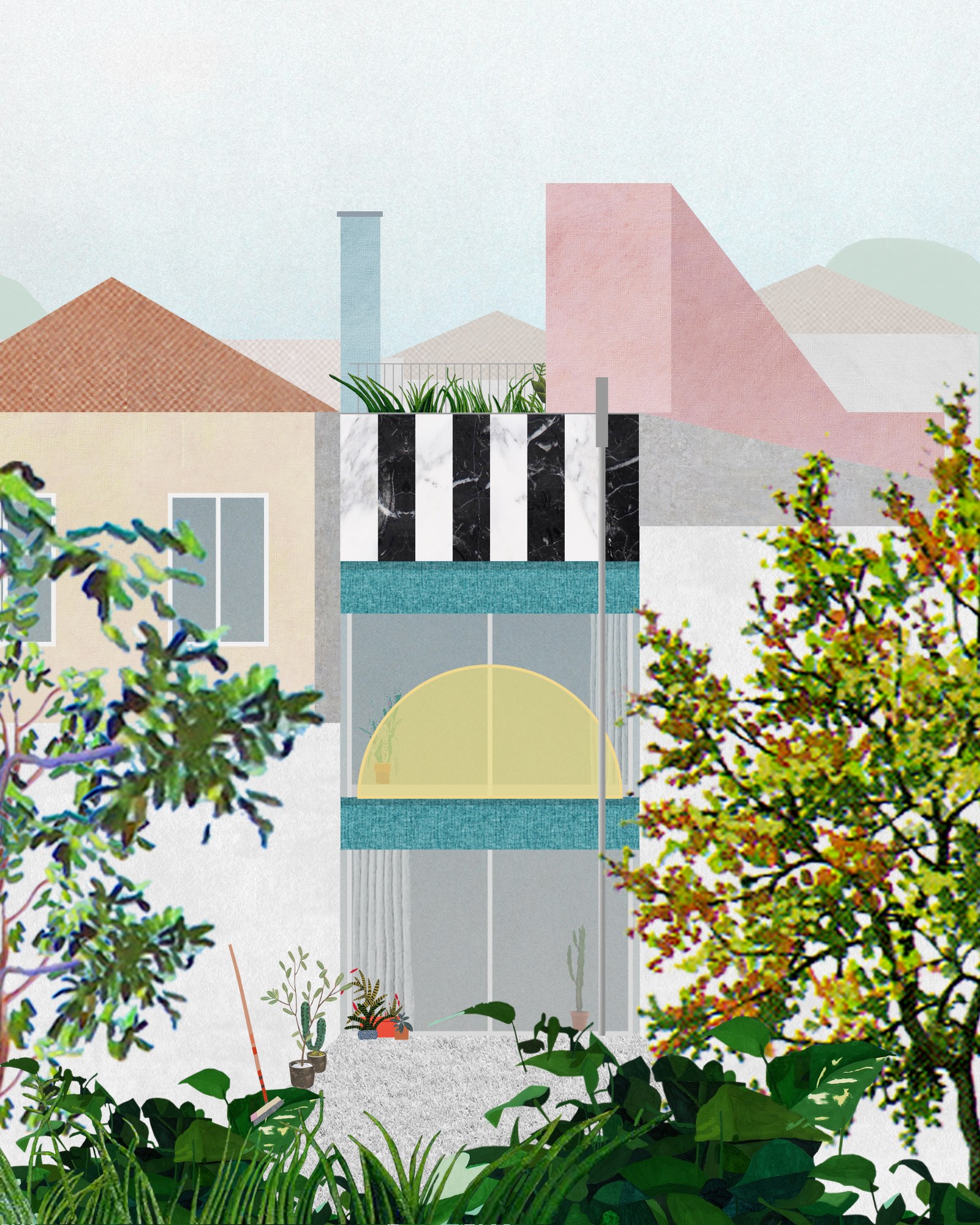 ext collage at House around a column by fala