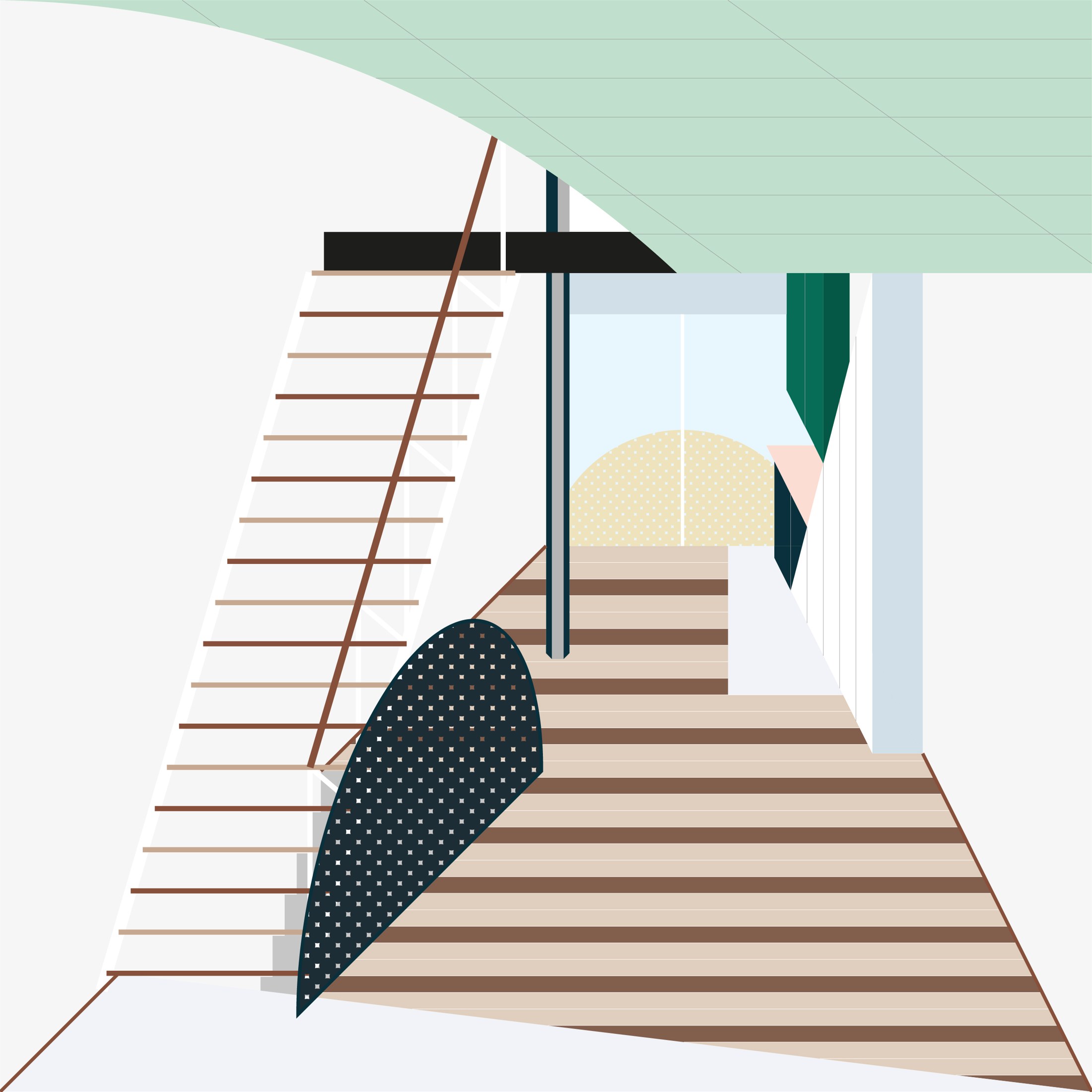 int flat perspective at House around a column by fala