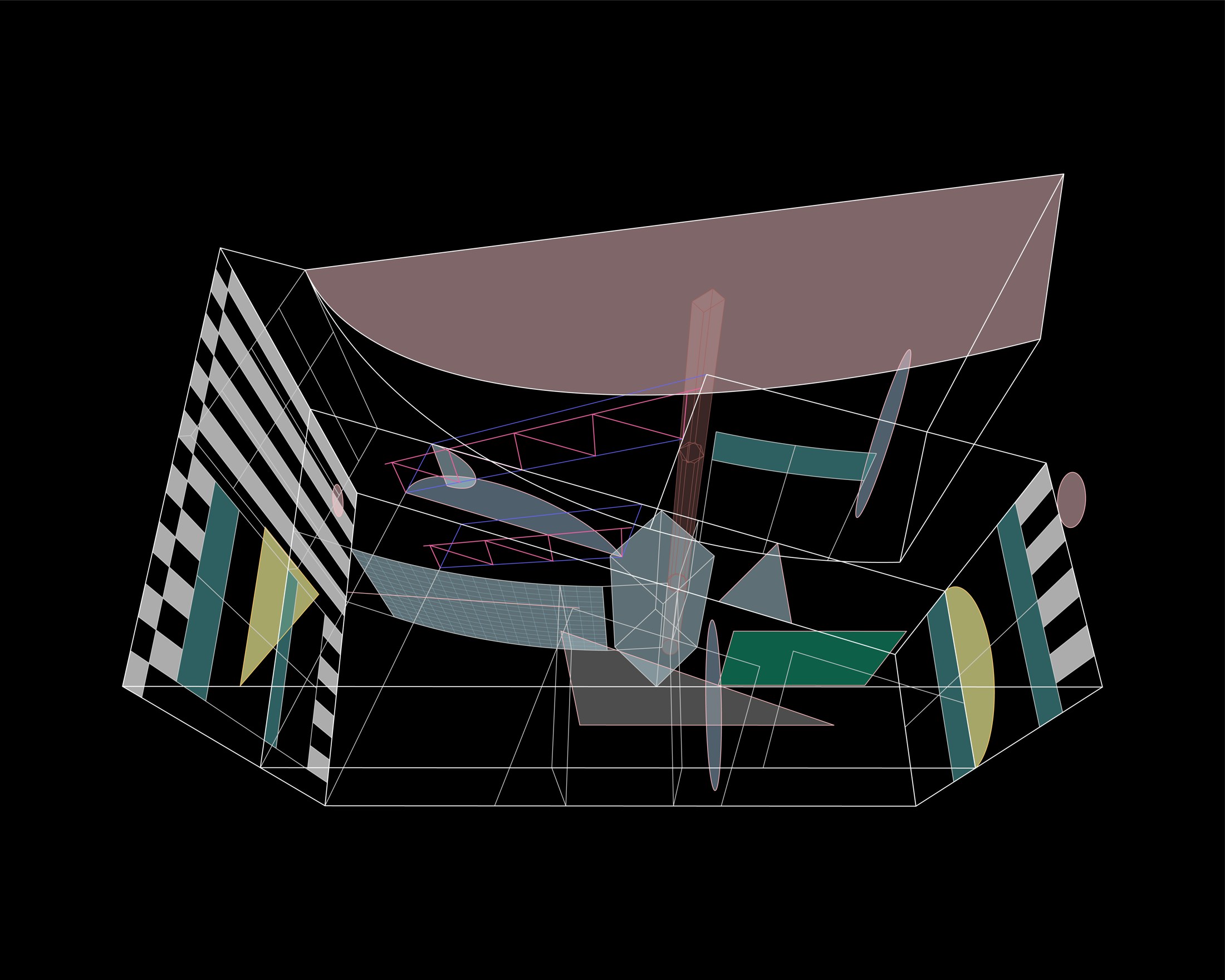 wireframe at House around a column by fala