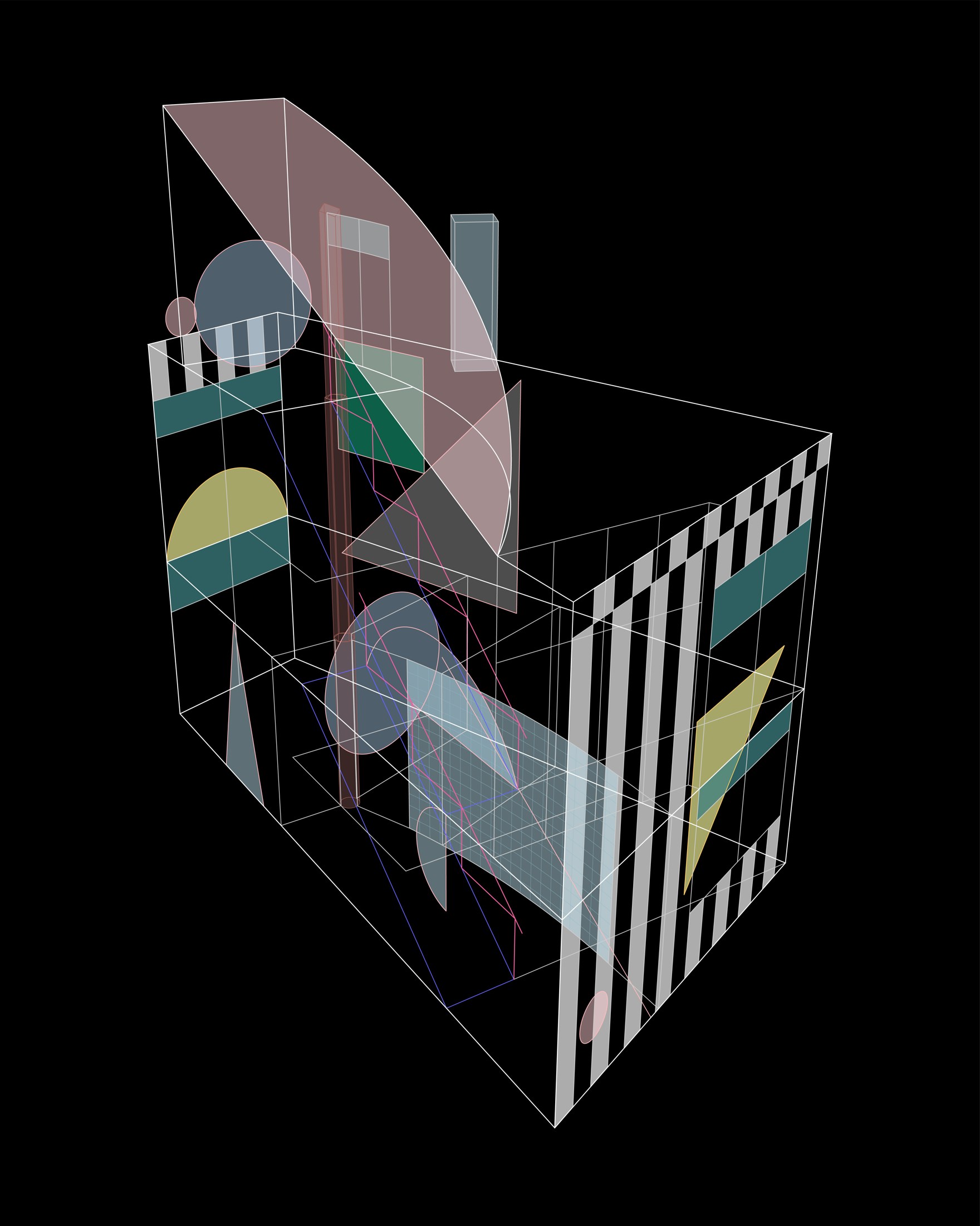 wireframe at House around a column by fala