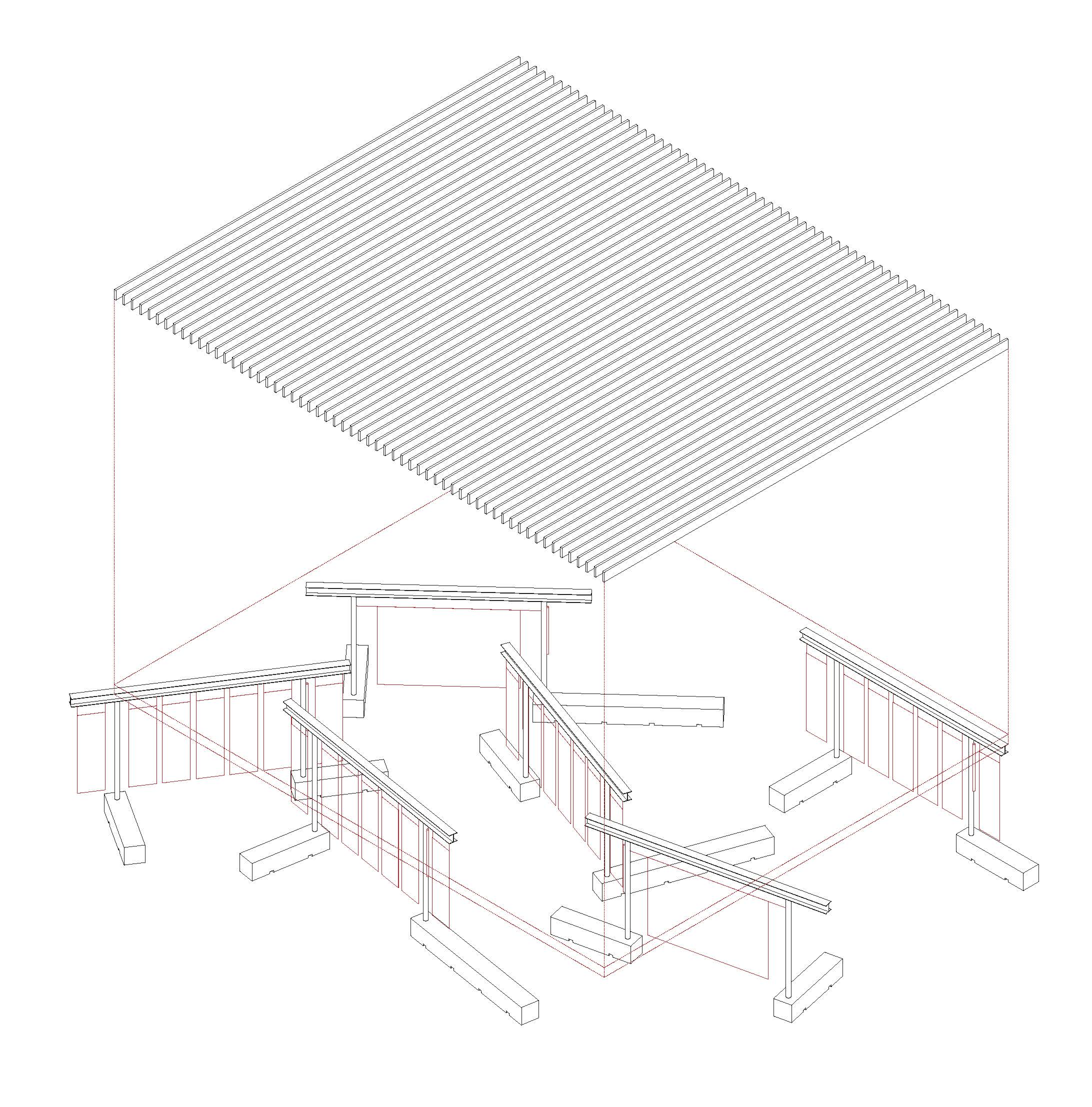 Una sombra improbable architectural proposal, plan drawing