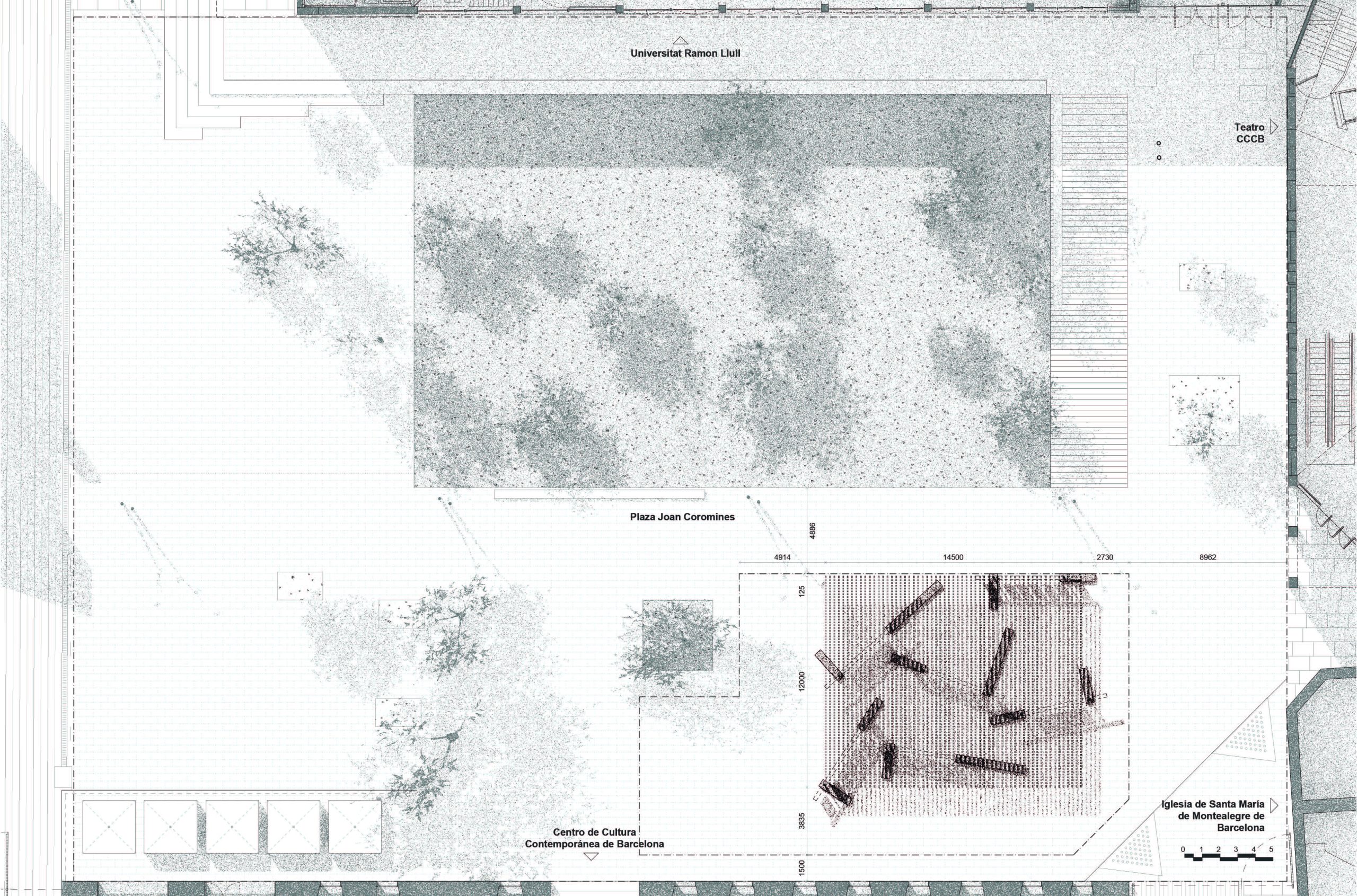 Una sombra improbable architectural proposal, plan drawing