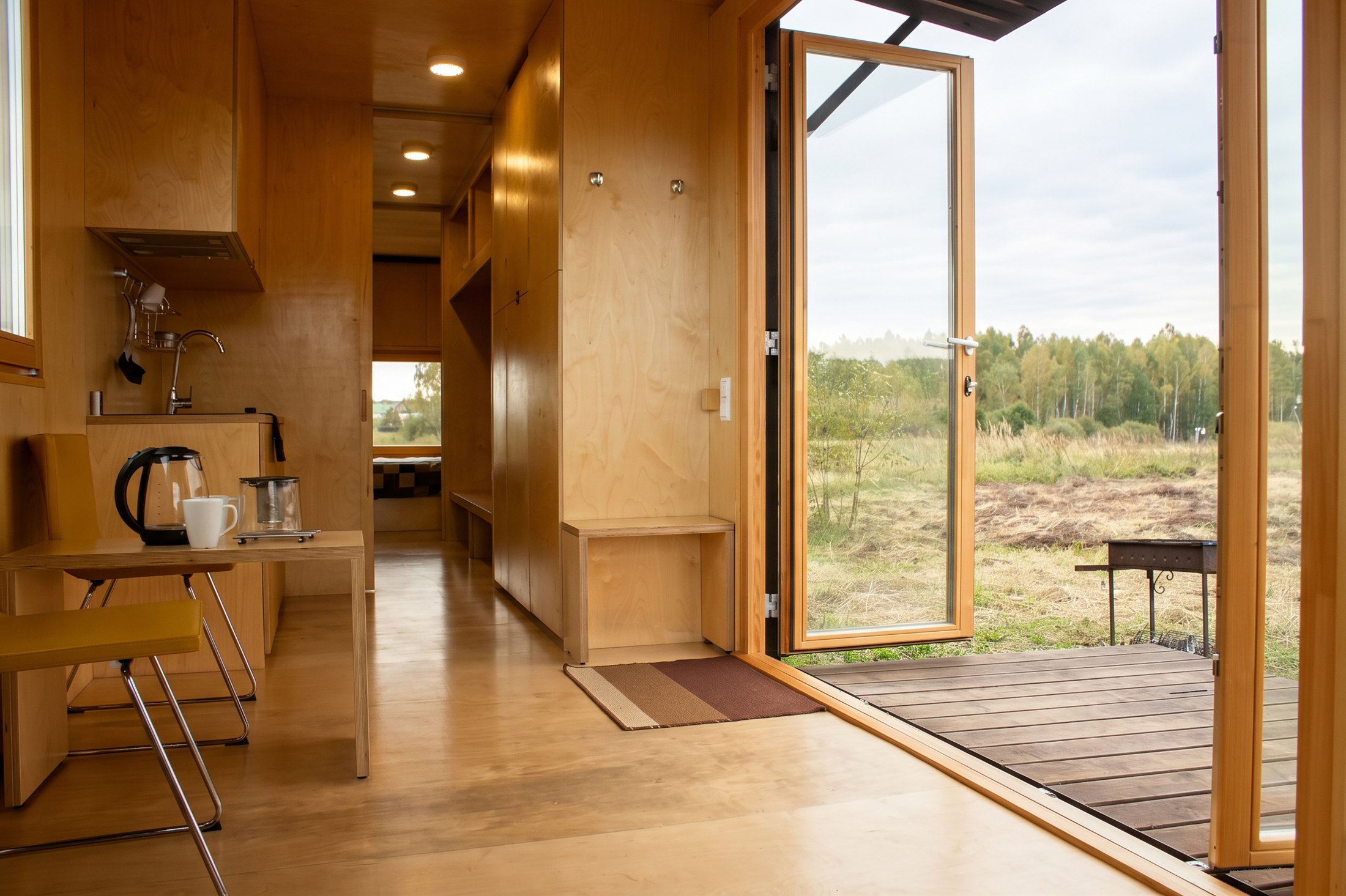 Living area opening onto the timber terrace