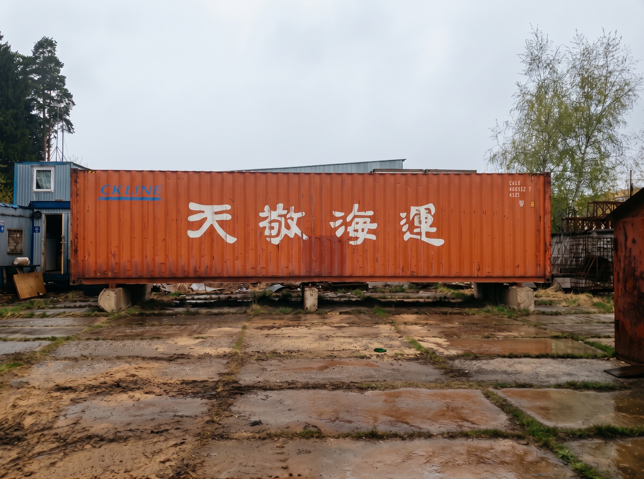 Shipping container before conversion