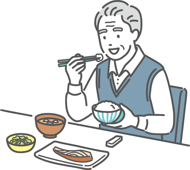 やわらかく食べやすい食事にする