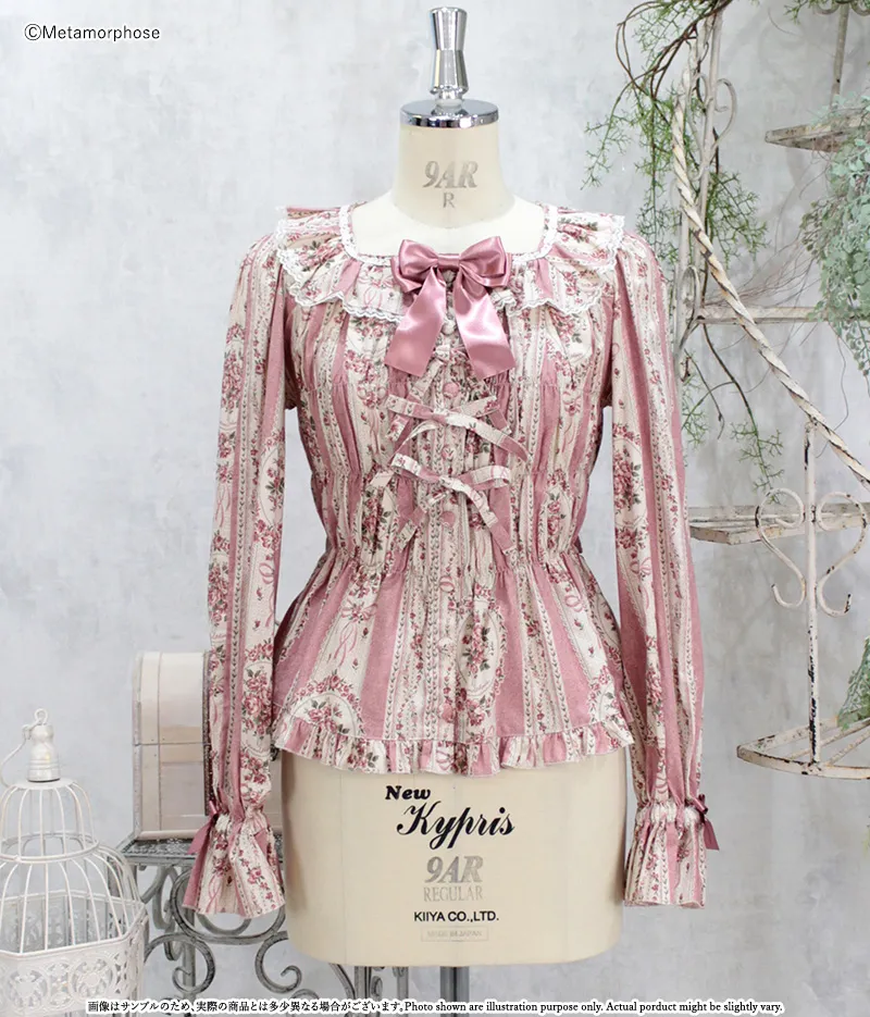 2nd Term] [Plus Size] Antique Bouquet Long Sleeve Square Neck