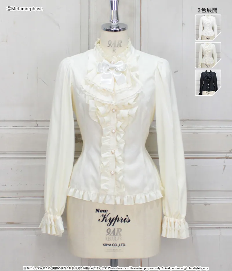 【预约】Dressy花边领巾立领长袖衬衫