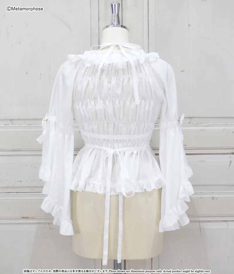 Shirring Frill Princess Wide Sleeve Blouse | Metamorphose temps de