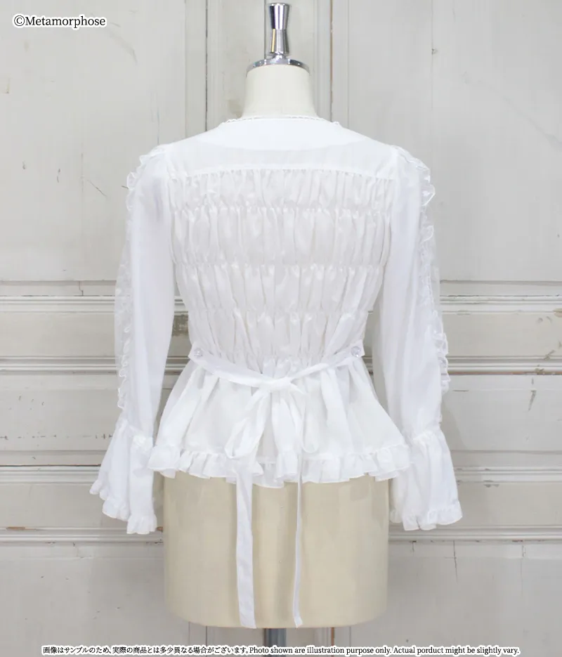 特価☆メタモルフォーゼ♡morphose JSK お揃い帽子セット プラスサイズ】コウモリ付け襟シャーリングブラウス | metamorphose