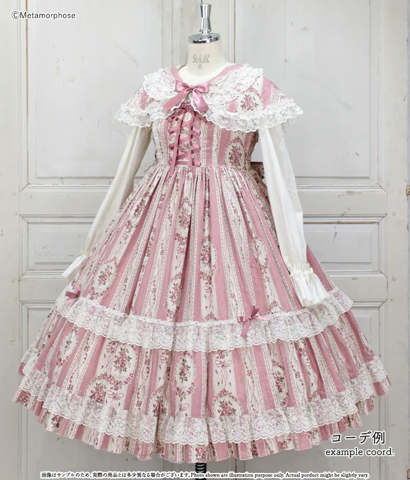 メタモルフォーゼ 花柄ブーケケープ付きドレス クラロリ 予約☆2期】アンティークブーケ ケープ | metamorphose temps de
