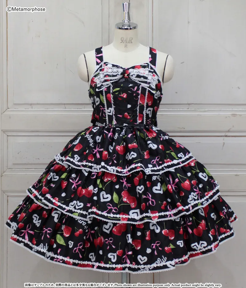 Plus Size] Whipped Cherry Lace Up Frill JSK | Metamorphose temps