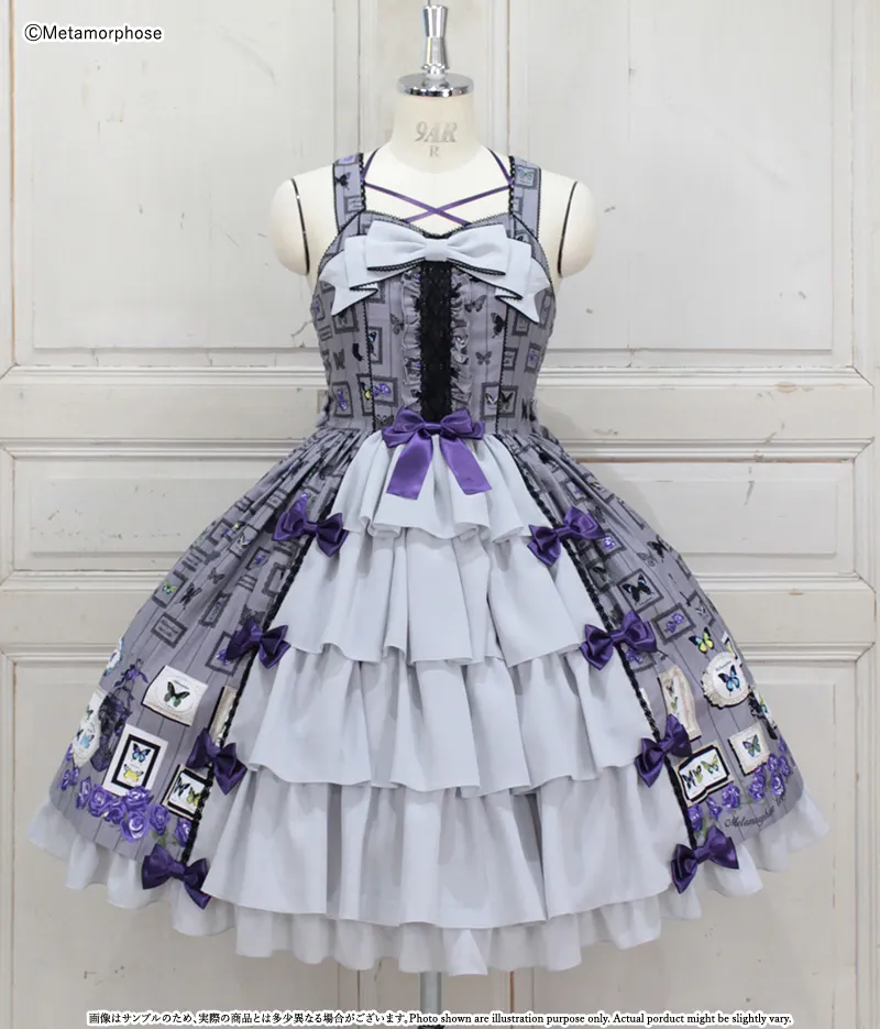Plus Size] ButterflyMuseum Front Ruffle Ribbon JSK | Metamorphose