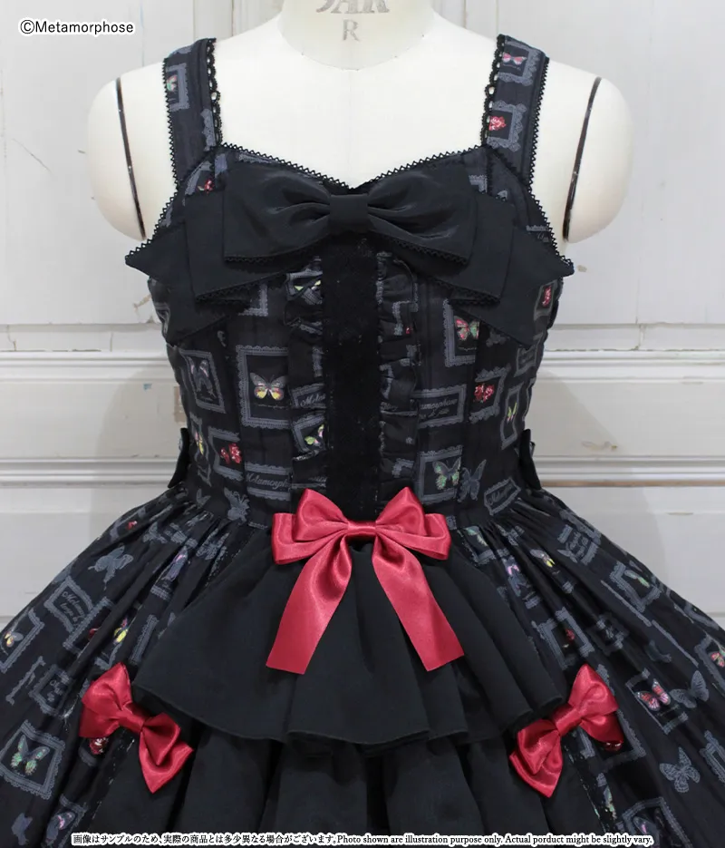 Plus Size] ButterflyMuseum Front Ruffle Ribbon JSK | Metamorphose