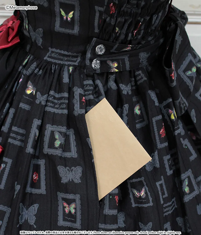 Plus Size] ButterflyMuseum Front Ruffle Ribbon JSK | Metamorphose
