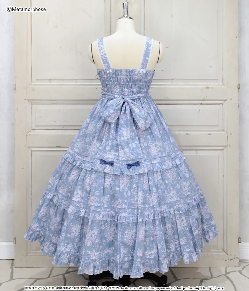 プラスサイズ】Toile de Jouy Bouquet ロングジャンパースカート