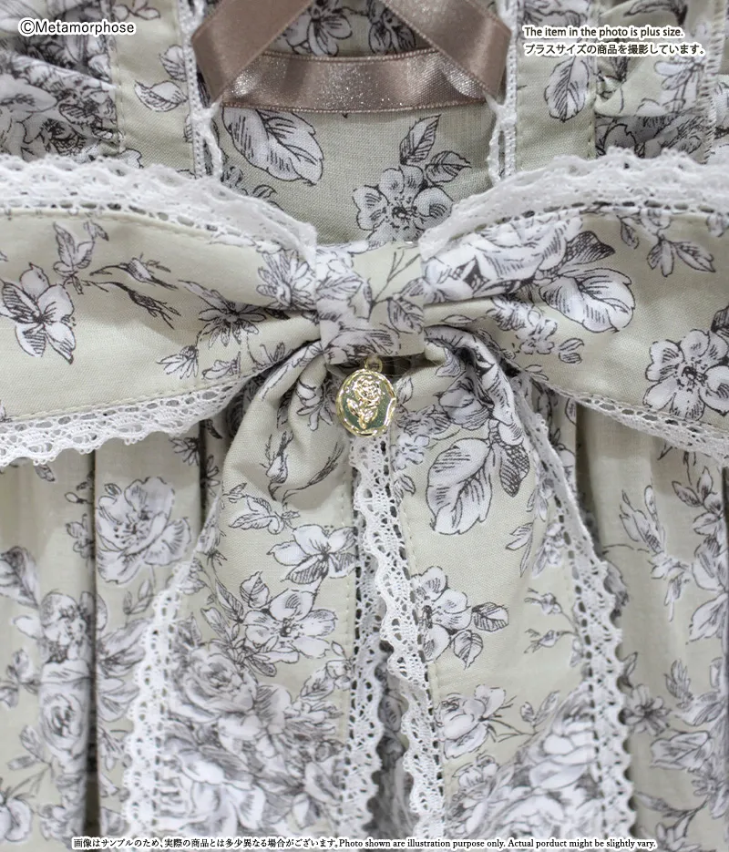 プラスサイズ】Toile de Jouy Bouquet ロングジャンパースカート