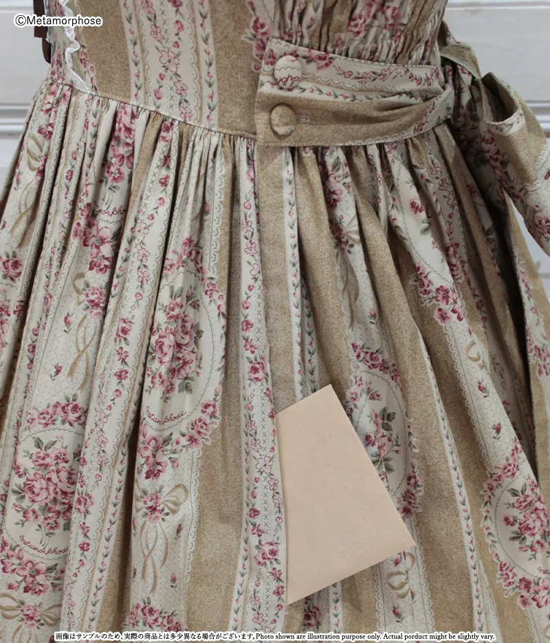 2nd Term] [Plus Size] Antique Bouquet Medium-length JSK