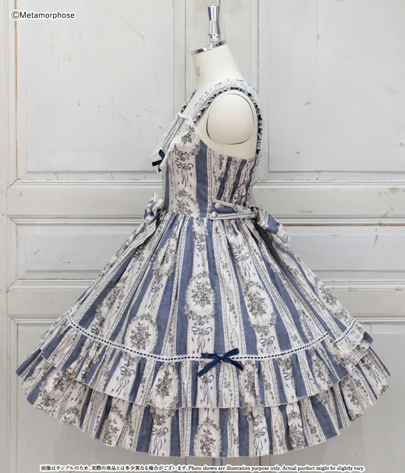 1st Term] [Plus Size] Antique Bouquet Yoke Ribbon JSK
