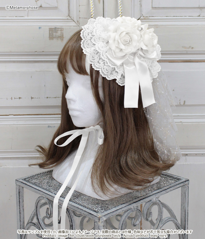 ローズリボン円形ヘッドドレス