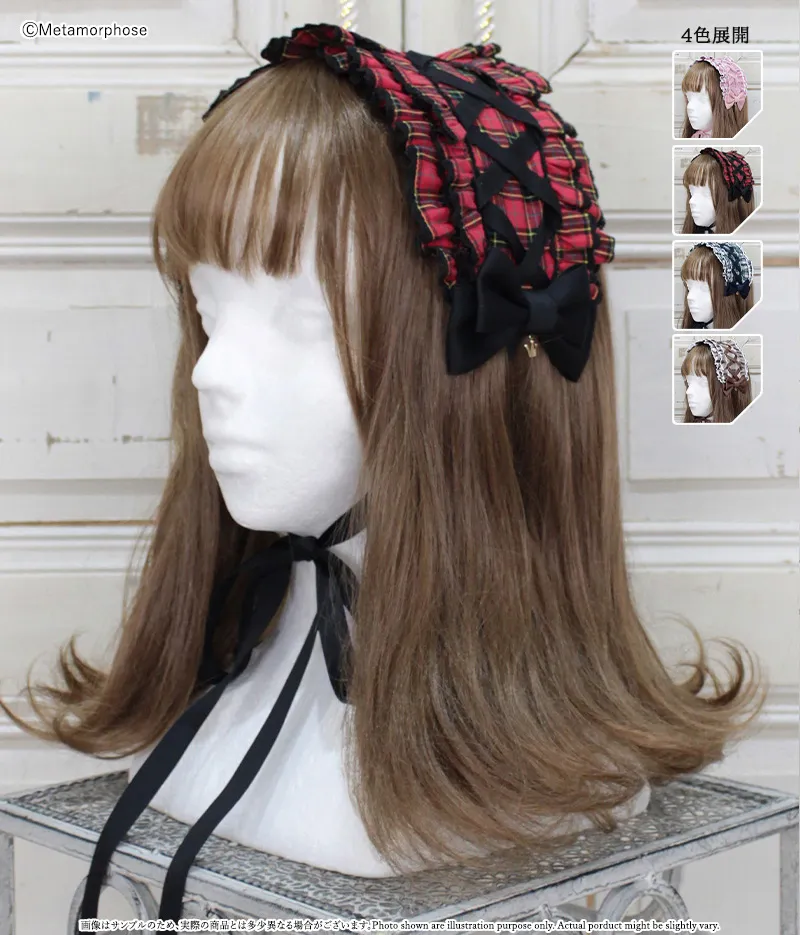 Sweetタータンレースアップヘッドドレス