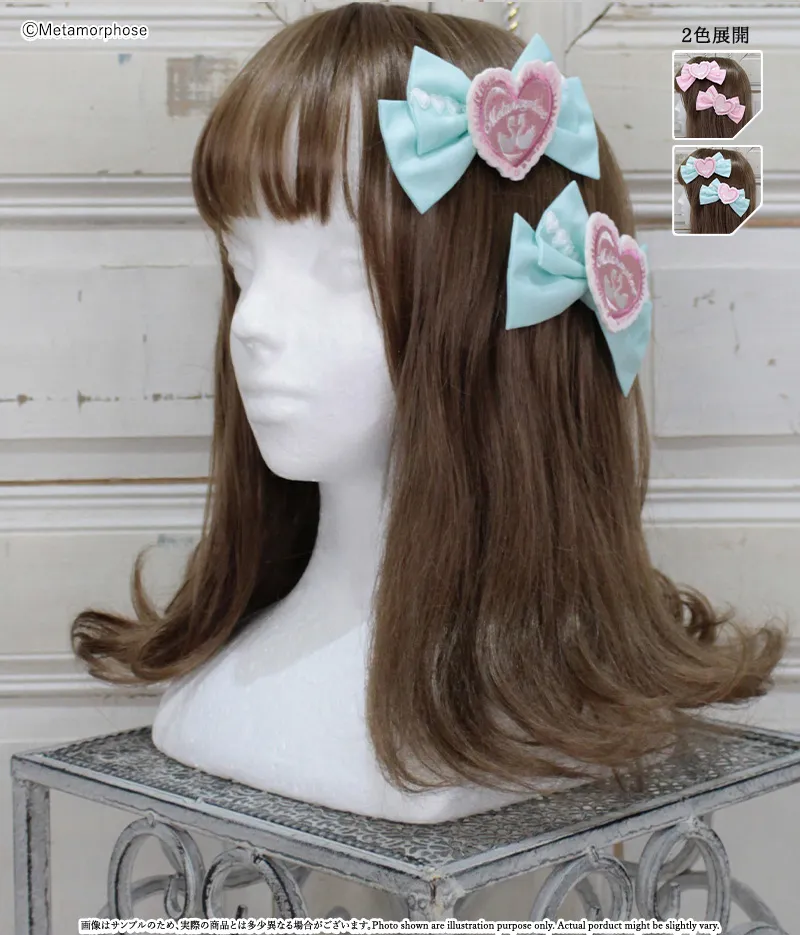 ときめき ハートワッペンリボンクリップ