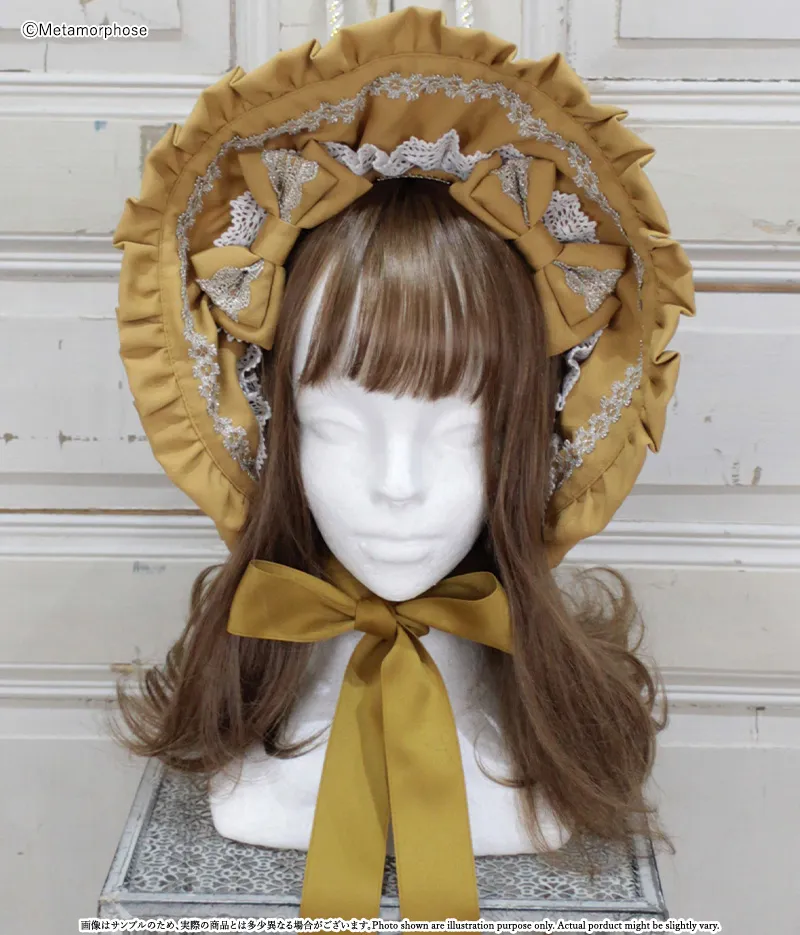 おとめのリボンたっぷりボンネット