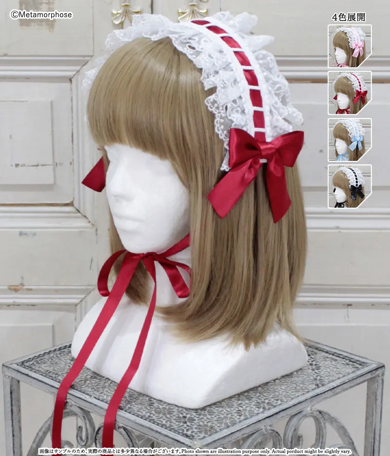 ホイップチェリー リボンヘッドドレス - ボンネット、ヘッドドレス