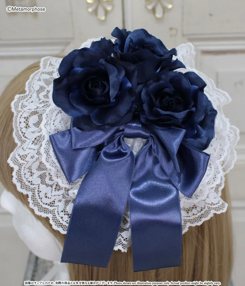 予約】Roseレースフリル円形ヘッドドレス - ボンネット、ヘッドドレス