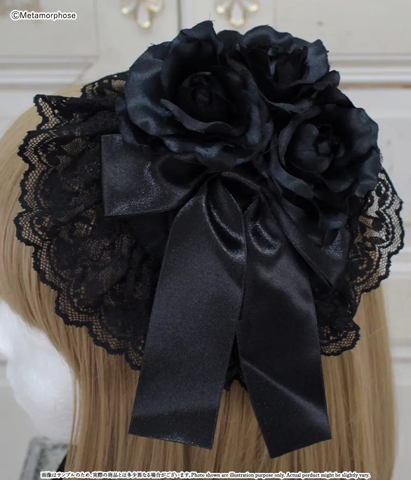 予約】Roseレースフリル円形ヘッドドレス - ボンネット、ヘッドドレス