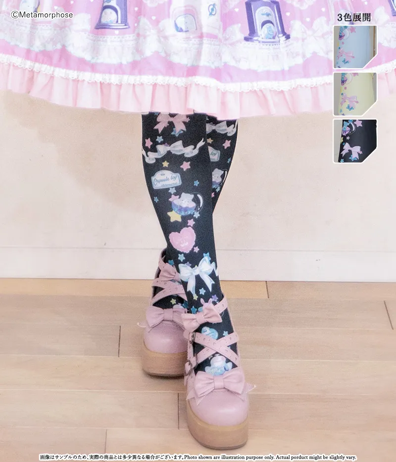 怦怦心跳☆Capsule Toy 印花过膝袜