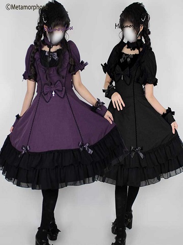 No 723 Stellaワンピース 紫 黒 Metamorphose Temps De Fille Gothic Lolita Fashion In Japan メタモルフォーゼ公式 Metamorphose