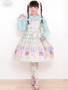 No.998　ときめき☆Capsule toy ハートワッペンジャンパースカート　イエロー系(Yellow)