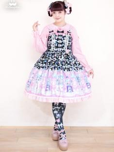 No.997　ときめき☆Capsule toy ハートワッペンジャンパースカート　黒系(Black)