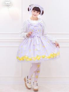 No.1016　Dreaming heart♡Lemon あみあげジャンパースカート　ラベンダー(Lavender)