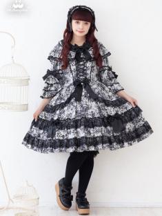 No.1036　ロザリーフリルレースジャンパースカート　オパールグレー(Opal Gray)