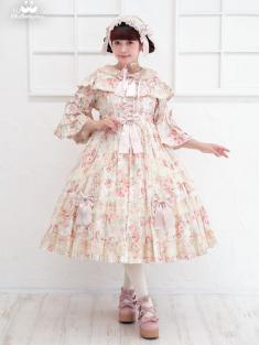 No.1033 ロザリーフリルレースミディアムジャンパースカート シュガーコーラル(Sugar Coral)