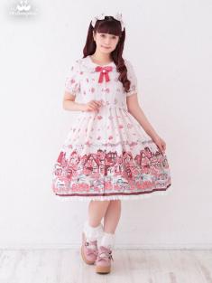 No.1031　Maison des roses～美しき街並み～半袖ワンピース　ピンク系(Pink)